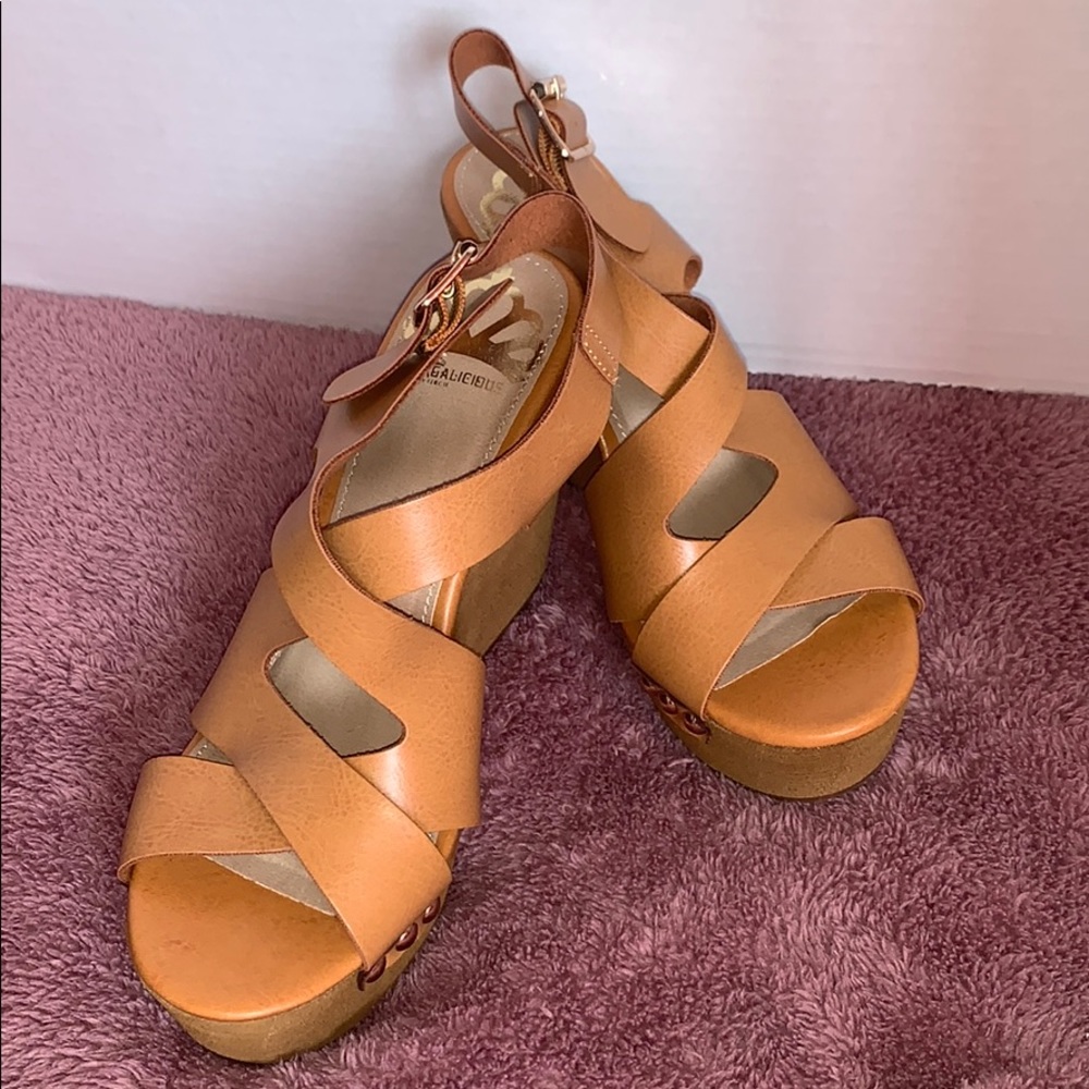 Fergalicious by fergie brown wedge shoes